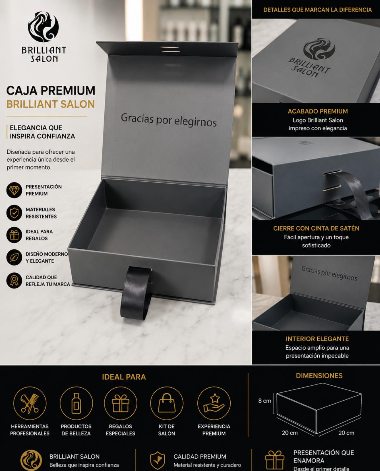 Caja de regalo premium negra para cualquier ocasión. 