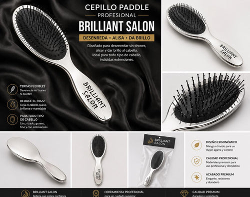 Cepillo paddle profesional para desenredar y alisar el cabello.
